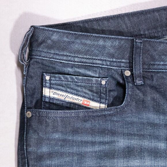 Diesel Zathan Stretch Regular Boot Cut Denim Blue Jeans Mens Size 37x32 USA Made - Picture 3 of 9